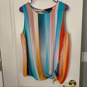 Rachel Zoe Multicolored Striped Tank with Side Tie